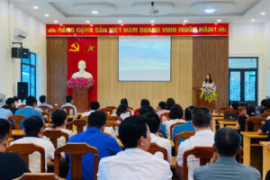 Phòng giao dịch Ngân hàng Chính sách xã hội Thủy Nguyên tổ chức tập huấn nghiệp vụ cho các tổ chức chính trị – xã hội nhận ủy thác